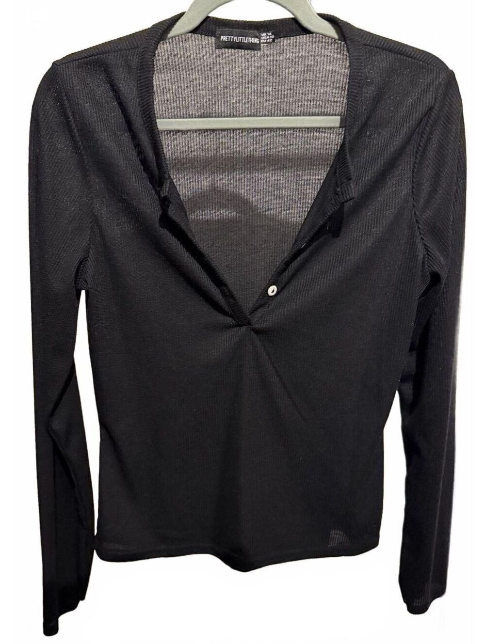 Black Sheer Long Sleeve Top
